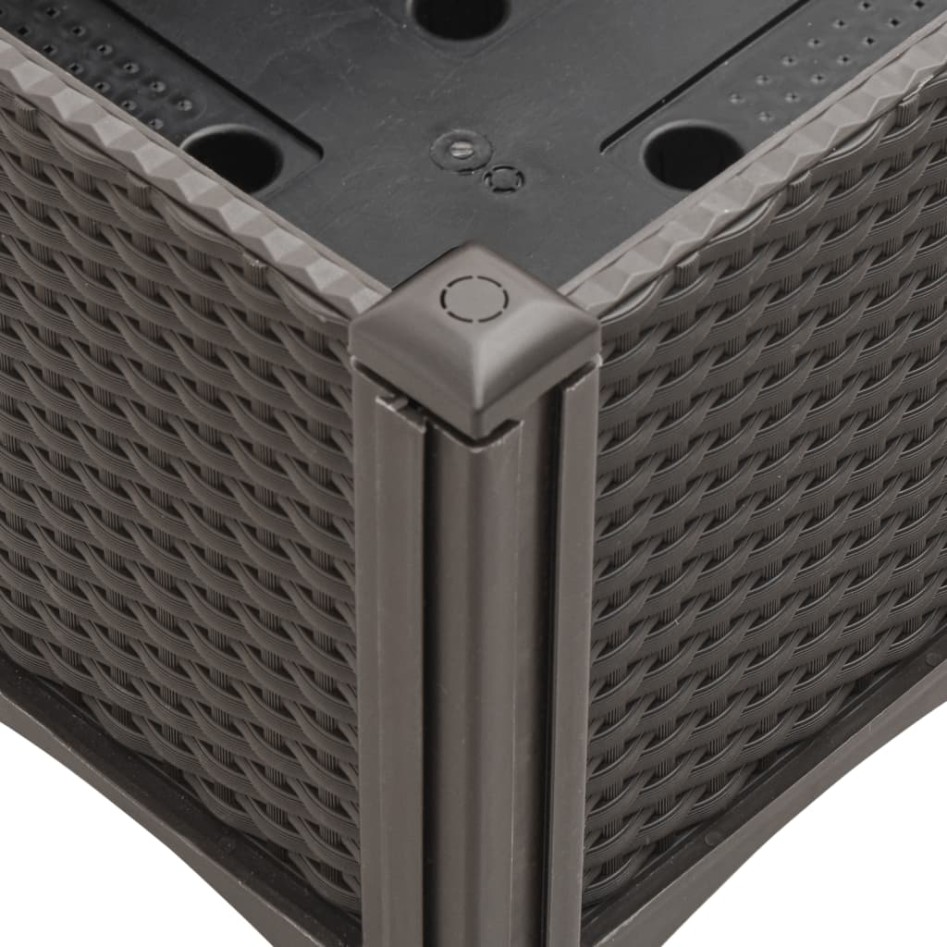 Jardinera con patas PP marrón 120x40x42