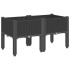 Jardinera con patas PP negro 80x40x42