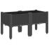 Jardinera con patas PP negro 80x40x42