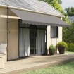 Toldo retráctil de tela y acero gris antracita 400x150 cm