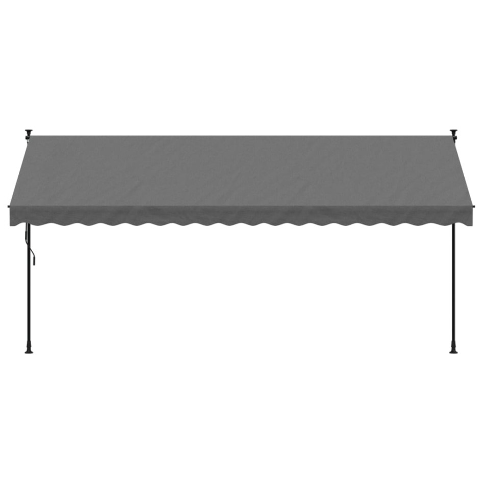 Toldo retráctil de tela y acero gris antracita 400x150
