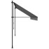 Toldo retráctil de tela y acero gris antracita 400x150