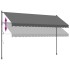 Toldo retráctil de tela y acero gris antracita 400x150