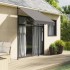 Toldo retráctil de tela y acero gris antracita 150x150