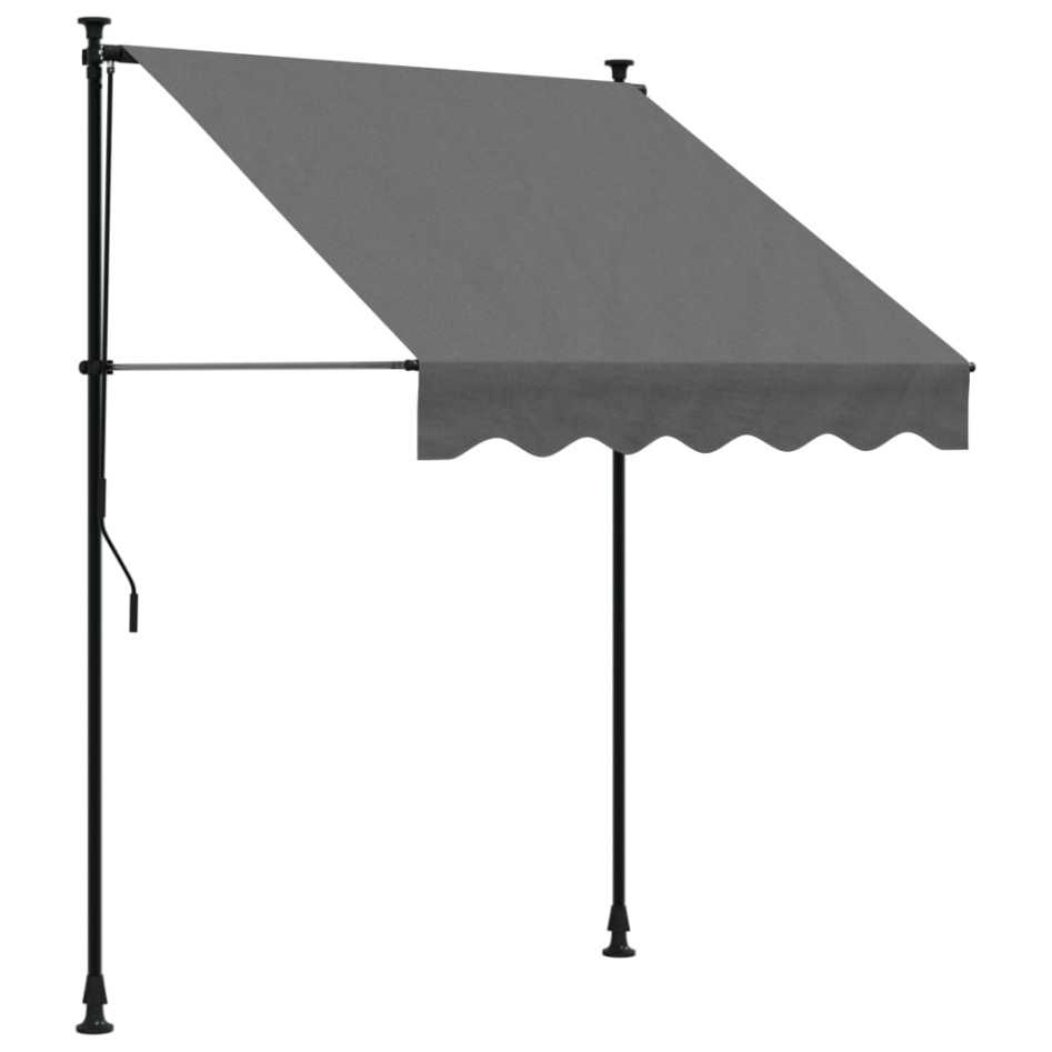 Toldo retráctil de tela y acero gris antracita 150x150
