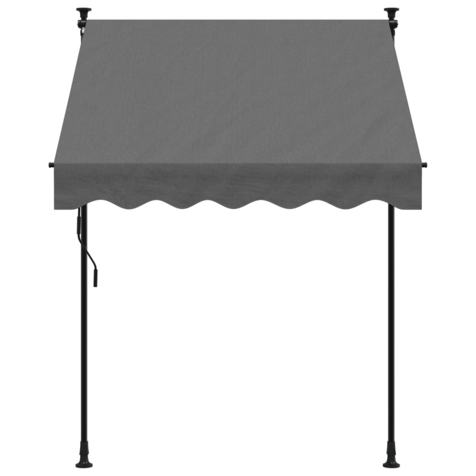 Toldo retráctil de tela y acero gris antracita 150x150