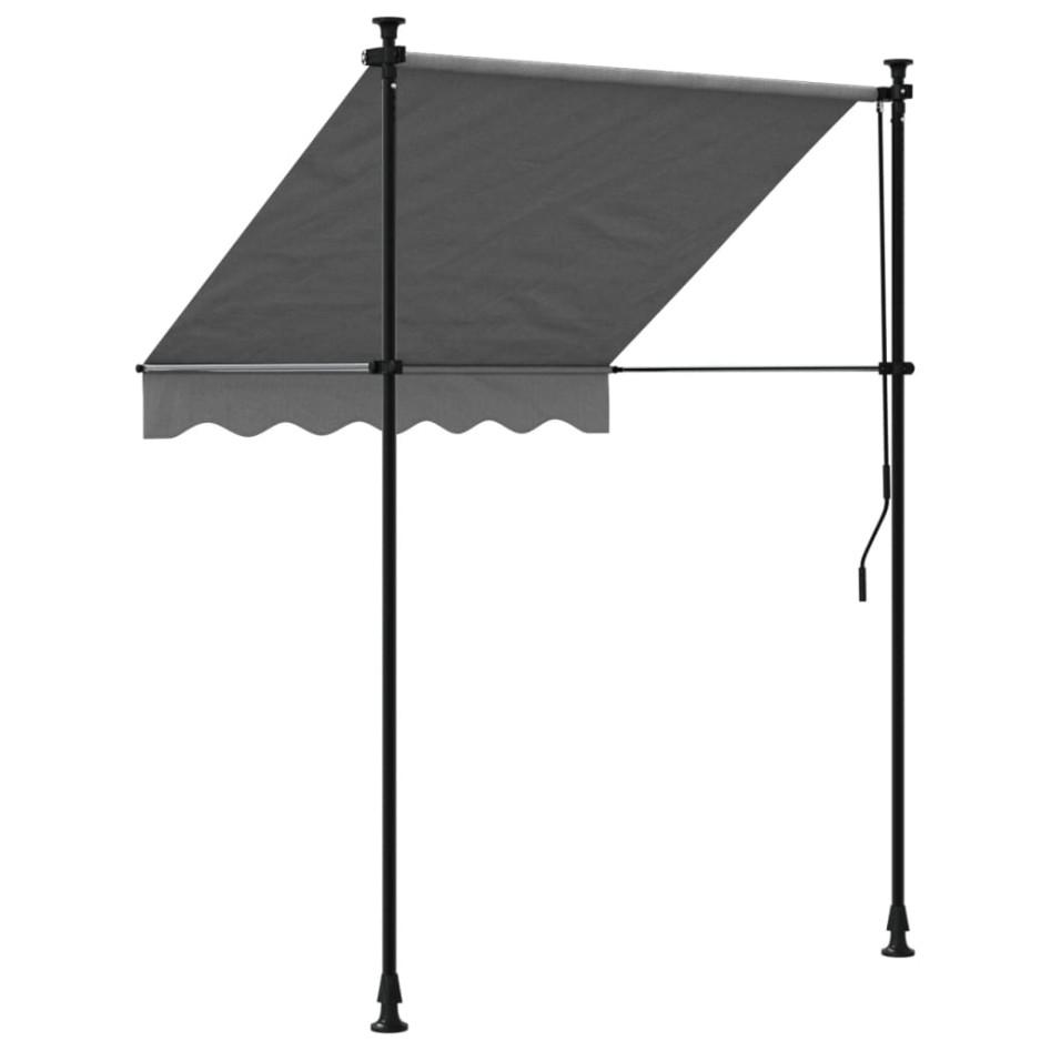 Toldo retráctil de tela y acero gris antracita 150x150