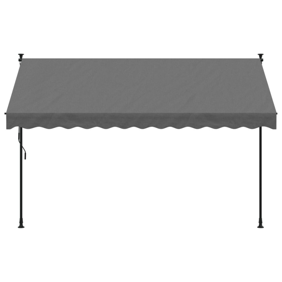 Toldo retráctil de tela y acero gris antracita 300x150