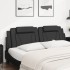 Cabecero de cama acolchado cuero sintético negro 180