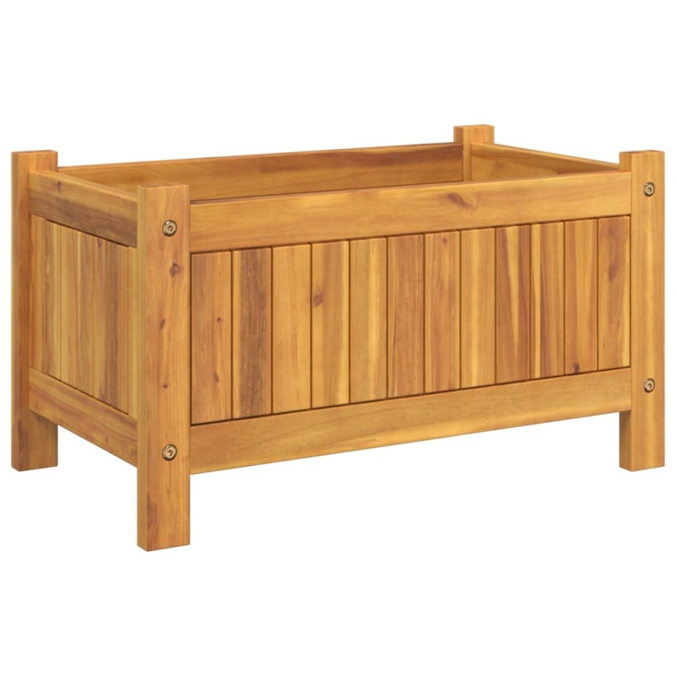Jardinera con forro madera maciza de acacia 54x31x30