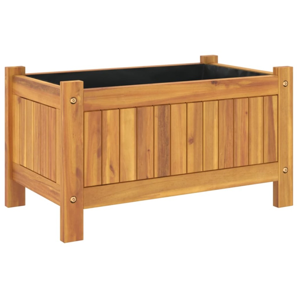 Jardinera con forro madera maciza de acacia 54x31x30