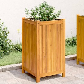 Jardinera con forro madera maciza de acacia 42x42x75