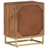 Mesita de noche madera maciza de mango y hierro 40x30x50