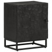 Mesita de noche madera maciza mango y hierro negro 40x30x50 cm
