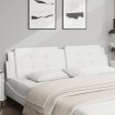 Cabecero de cama acolchado cuero sintético blanco 200 cm