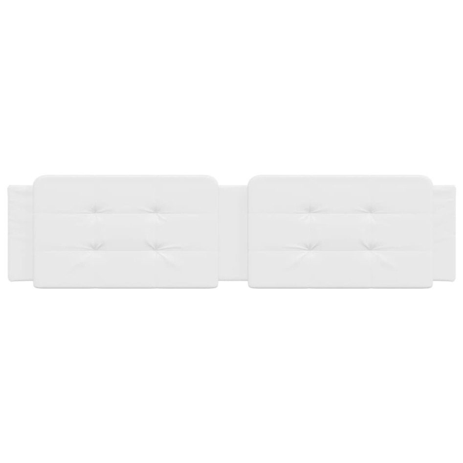 Cabecero de cama acolchado cuero sintético blanco 200