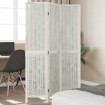 Biombo separador de 3 paneles madera maciza Paulownia blanco