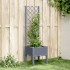 Jardinera con enrejado PP azul gris 40x40x142