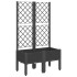 Jardinera con enrejado PP negro 80x40x142