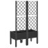 Jardinera con enrejado PP negro 80x40x142