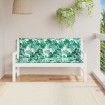 Cojines banco jardín 2 uds tela estampado de hojas 150x50x7 cm