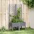 Jardinera con enrejado PP azul gris 80x40x142