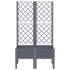 Jardinera con enrejado PP azul gris 80x40x142