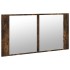 Armario espejo de baño LED acrílico roble ahumado 90x12x45
