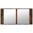 Armario espejo de baño LED acrílico roble ahumado 90x12x45