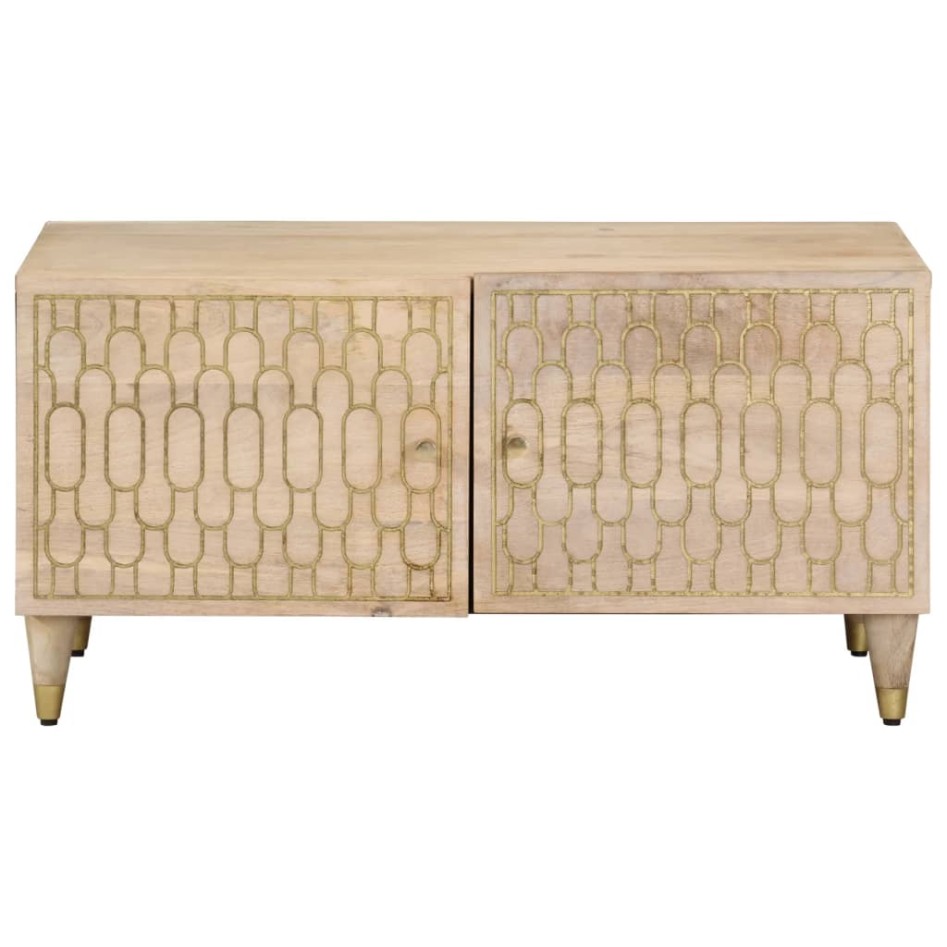 Mesa de centro de madera maciza de mango 80x50x40