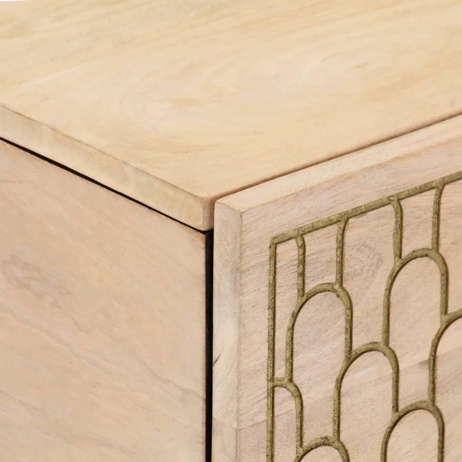 Mesa de centro de madera maciza de mango 80x50x40