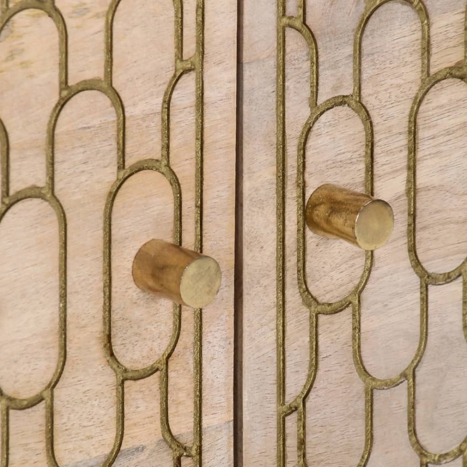 Mesa de centro de madera maciza de mango 80x50x40