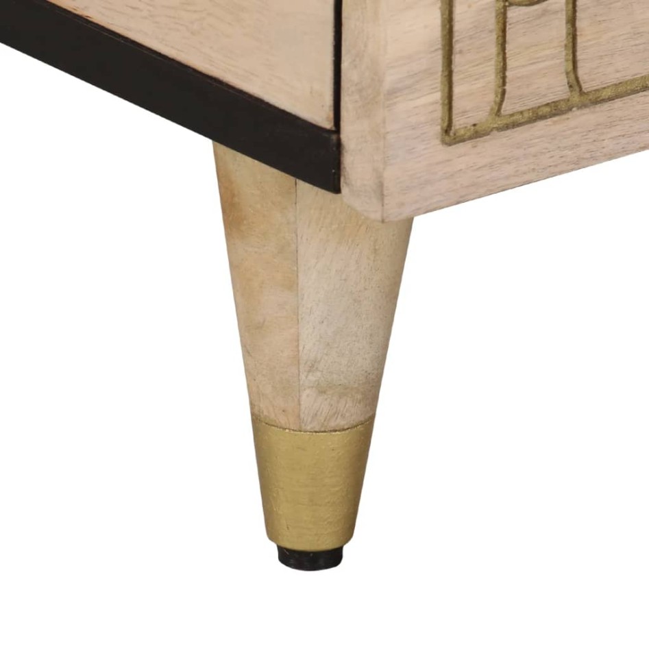 Mesa de centro de madera maciza de mango 80x50x40