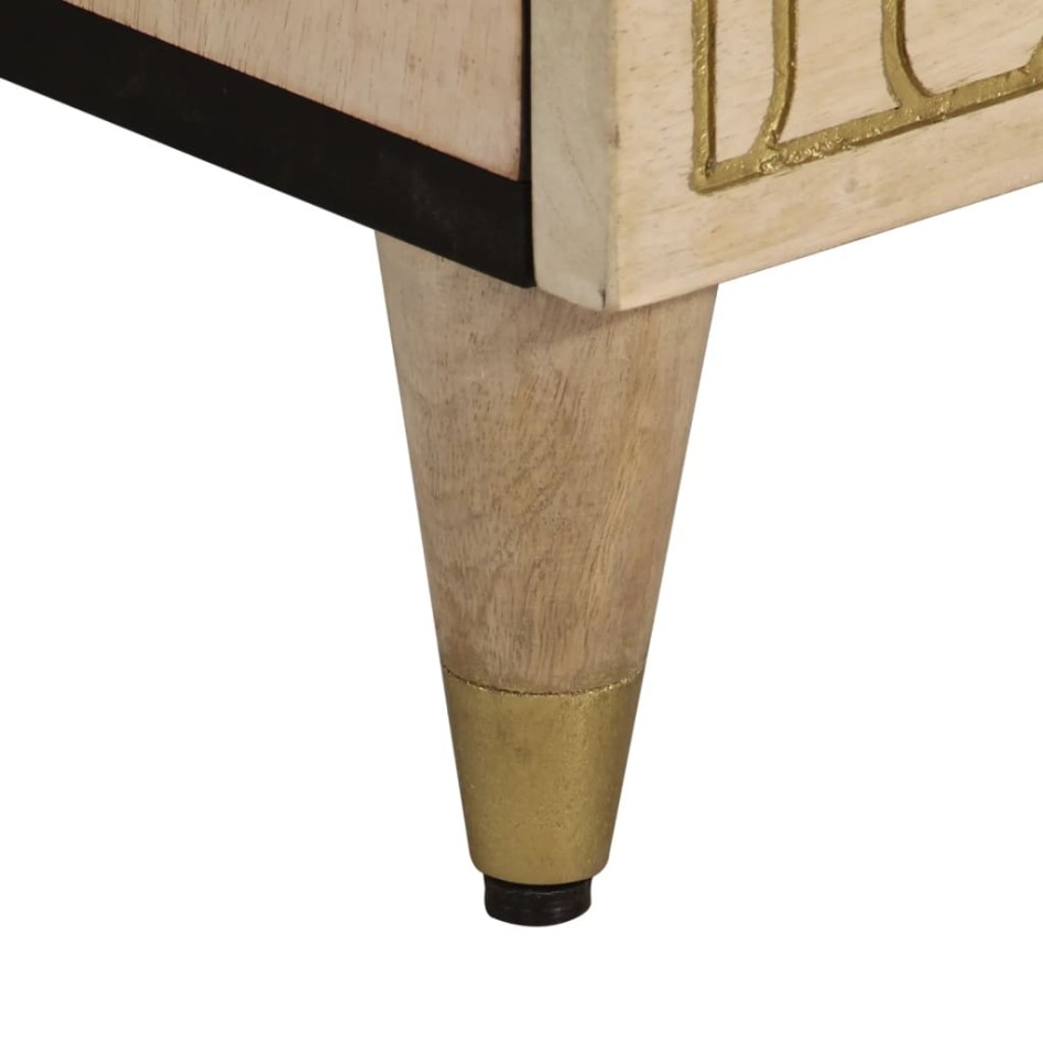 Mesita de noche madera maciza de mango 50x33x60