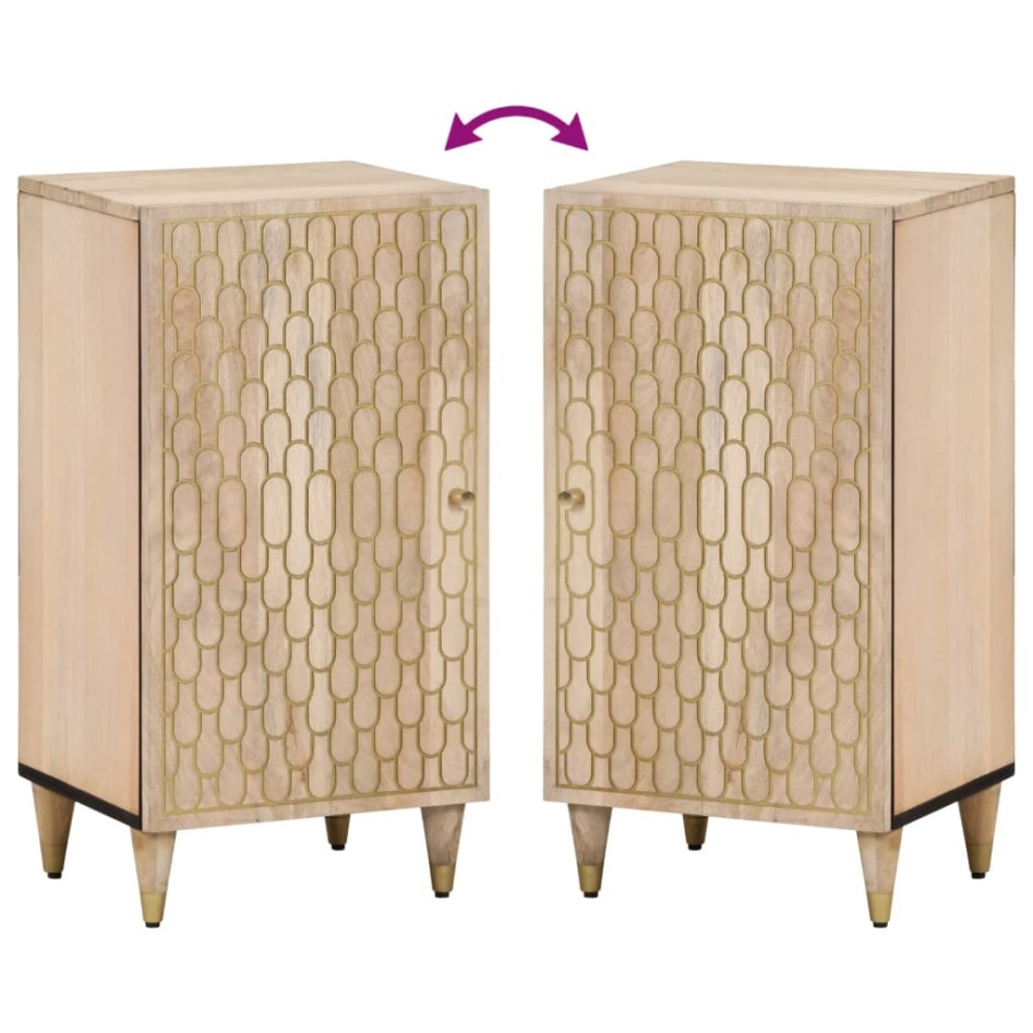 Armario auxiliar madera maciza de mango 40x33x75