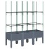 Jardinera con enrejado PP azul gris 120x40x142,5