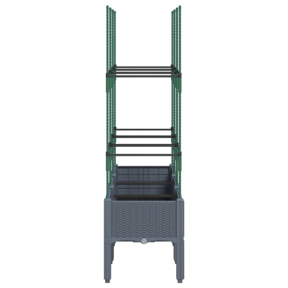 Jardinera con enrejado PP azul gris 120x40x142,5