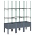 Jardinera con enrejado PP azul gris 120x40x142,5