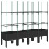 Jardinera con enrejado PP negro 160x40x142,5