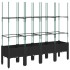 Jardinera con enrejado PP negro 160x40x142,5