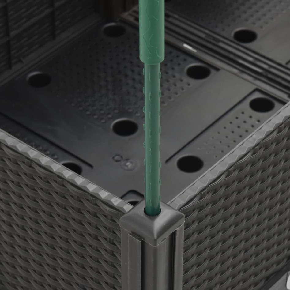 Jardinera con enrejado PP negro 160x40x142,5