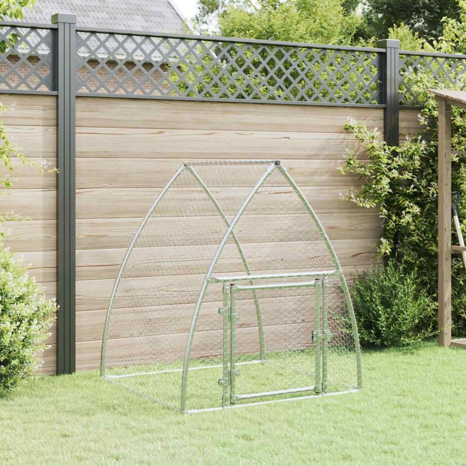 Jaula para gallinas acero galvanizado plateado 100x105x120