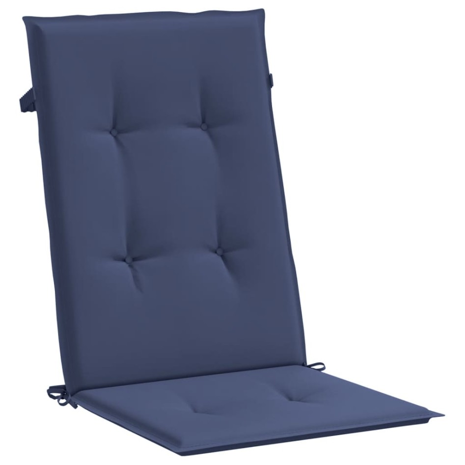 Cojines para silla con respaldo alto 6 uds tela azul
