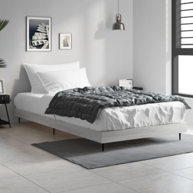 Estructura de cama madera de ingeniería gris Sonoma 90x200