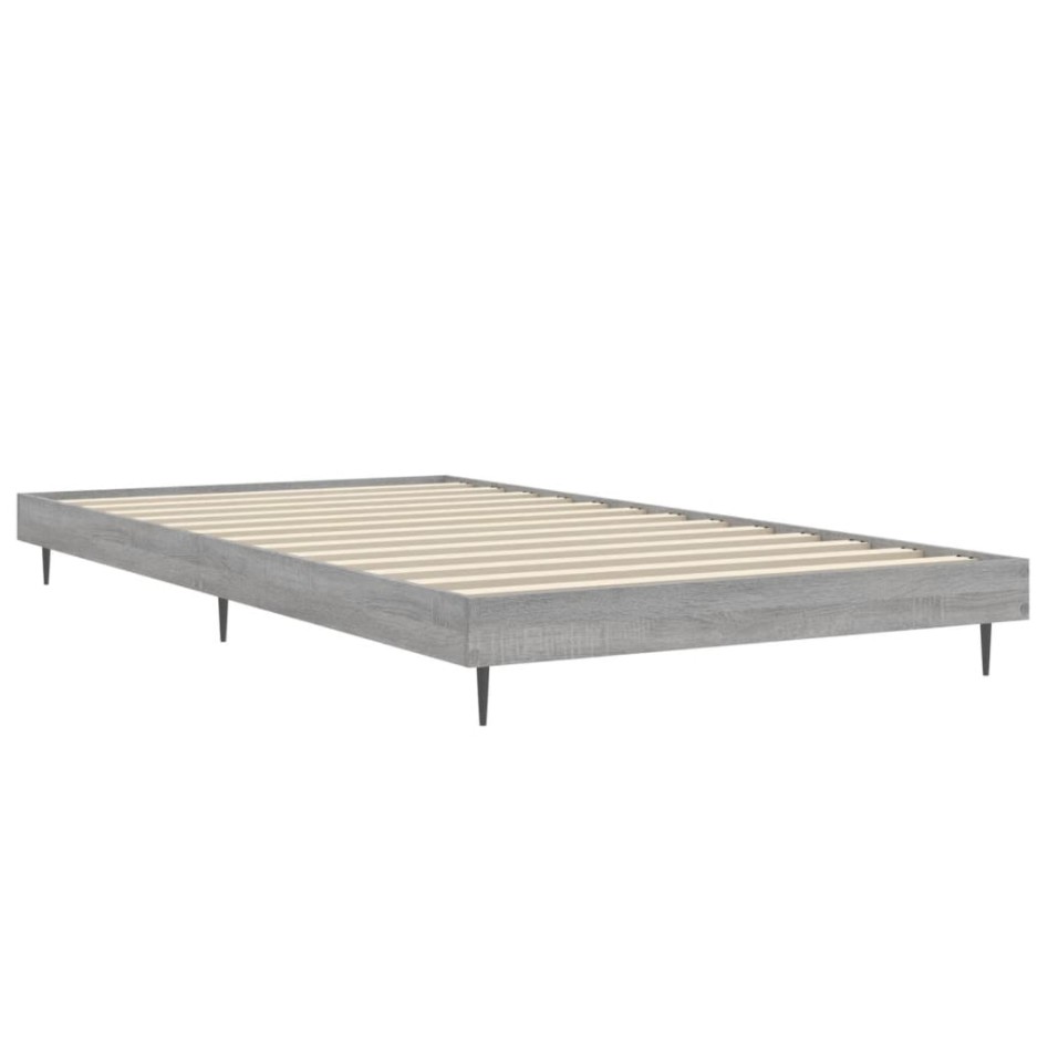 Estructura de cama madera de ingeniería gris Sonoma 90x200