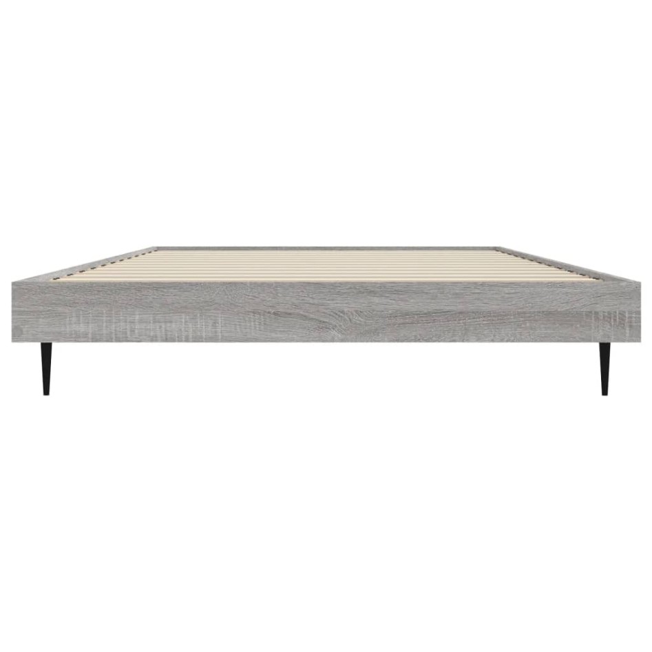 Estructura de cama madera de ingeniería gris Sonoma 90x200