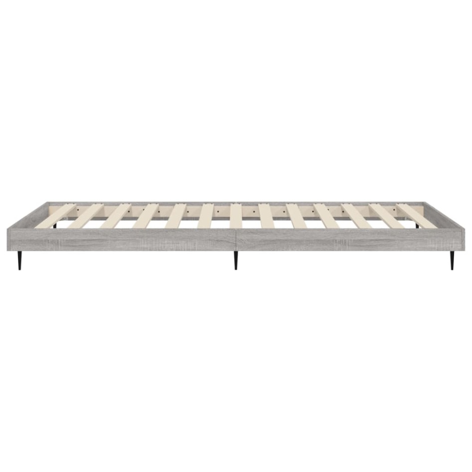 Estructura de cama madera de ingeniería gris Sonoma 90x200