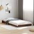 Estructura cama madera ingeniería metal roble marrón 90x200