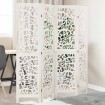 Biombo separador de 4 paneles madera maciza Paulownia blanco