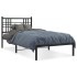 Estructura cama sin colchón con cabecero metal negro 100x190